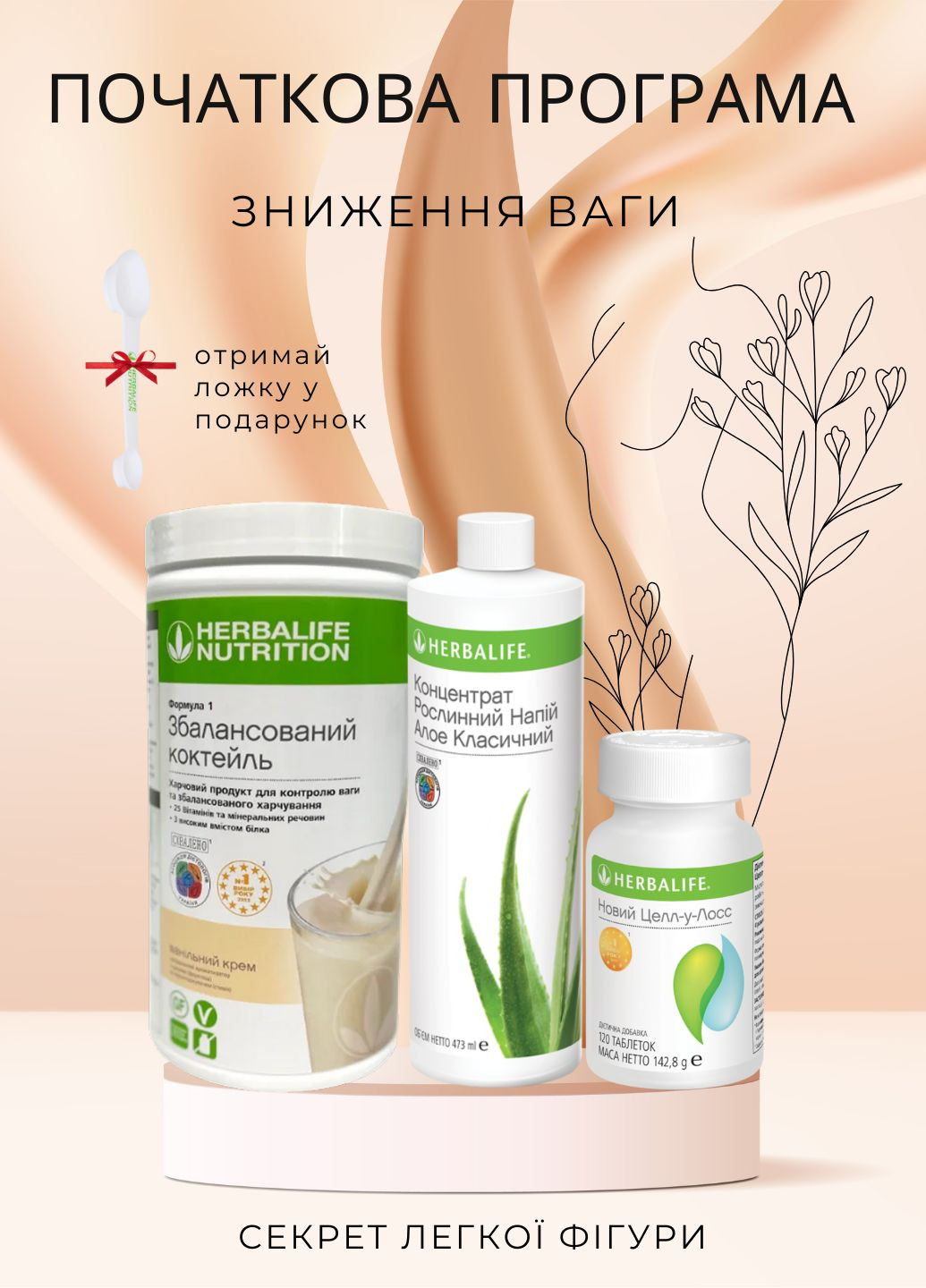 Начальная программа снижения веса Гербалайф ( + ложка в подарок ) Herbalife (358224586)