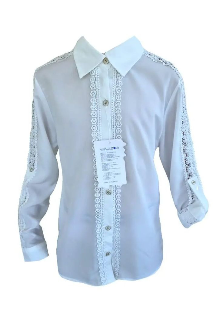 Блузка для дівчинки 116 -140 см біла Туреччина No Brand (351586517)