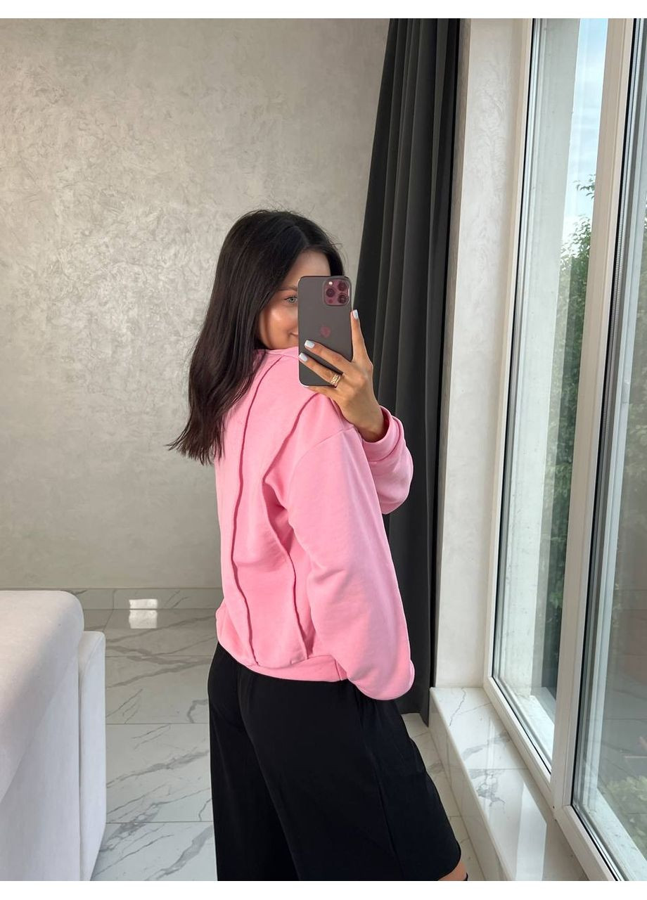 Розовый женский свитшот FINO Mode без декора (359652252)