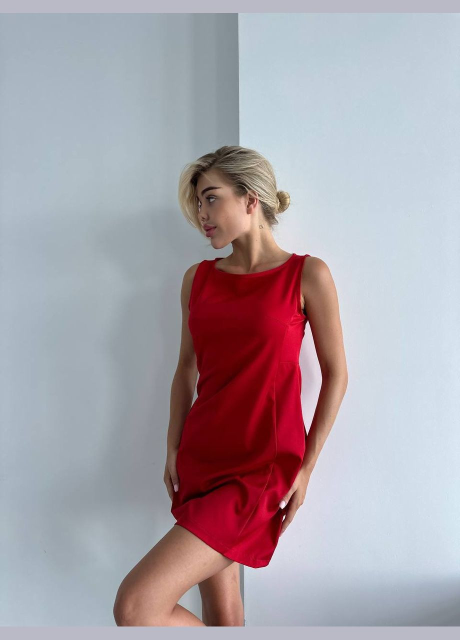 Красное повседневный, праздничный женское платье No Brand однотонное