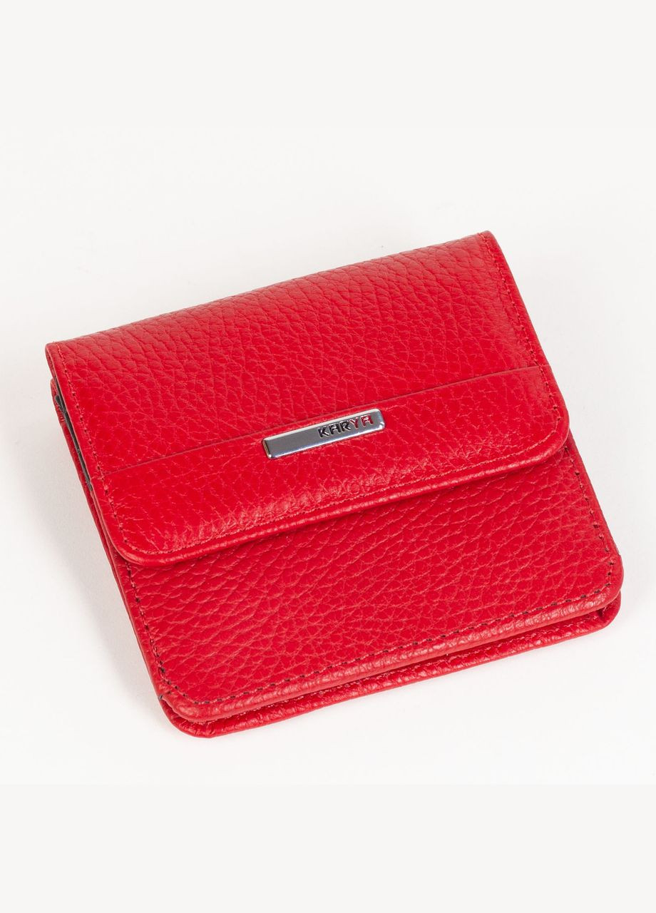 Маленький жіночий гаманець шкіряний 1106-46-45 червоний з чорним Karya (266266685)