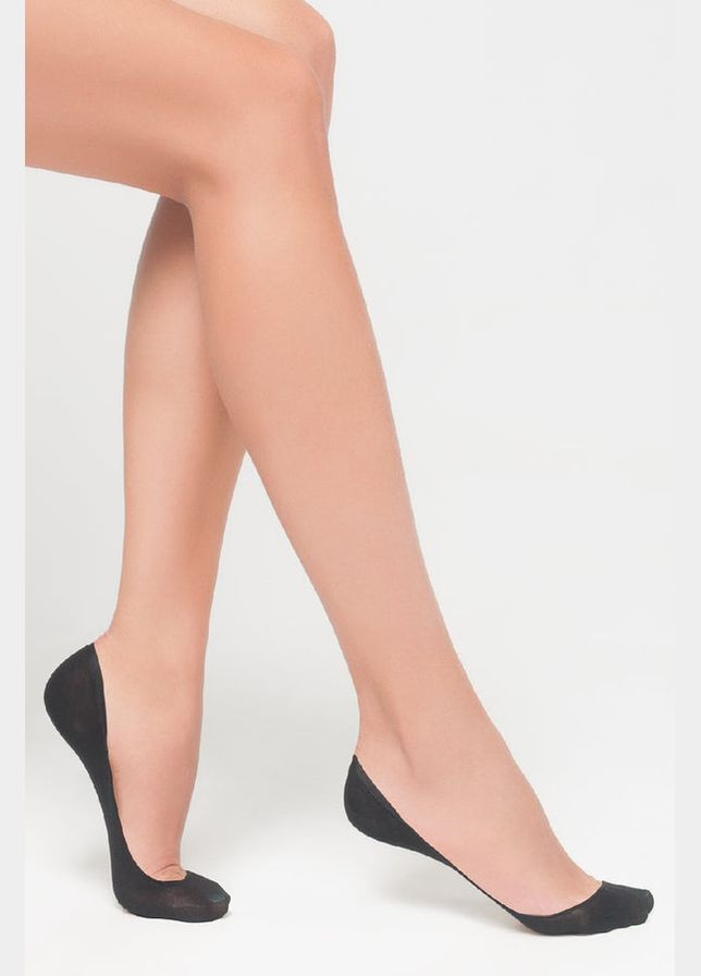Хлопковые следки с силиконовой лентой Legs 724 extra low silicone band cotton black (283250648)