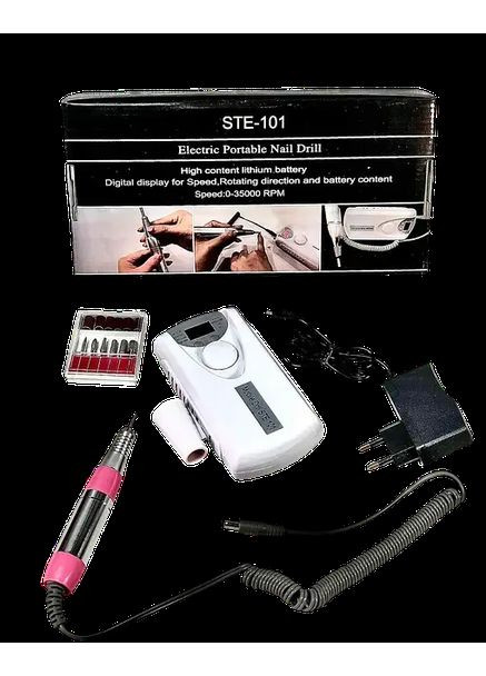 Портативный фрезер апарат для маникюра на аккумуляторе 35000 об/мин с дисплеем и реверсом Global Fashion (371797658)