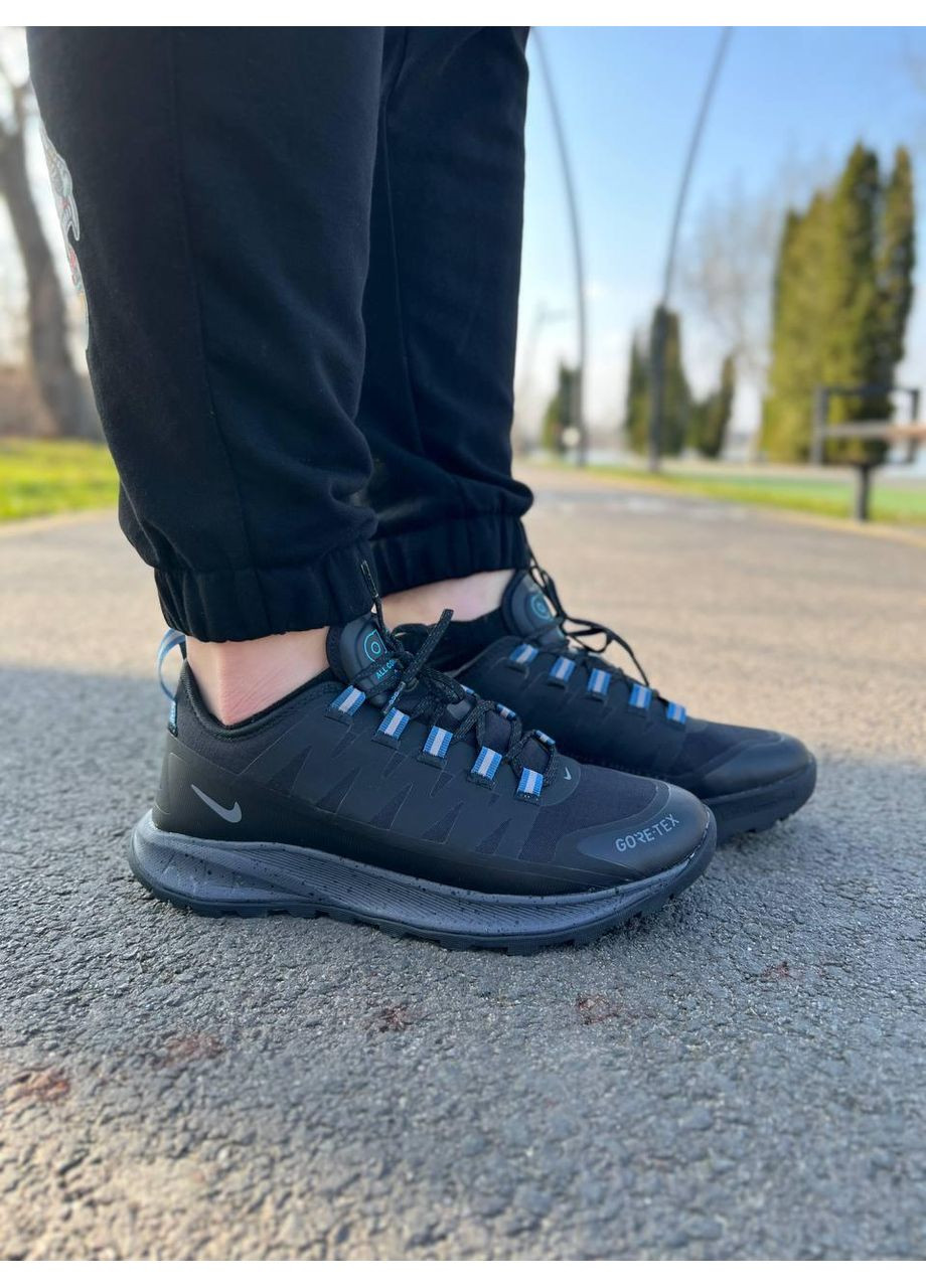 Черные демисезонные кроссовки мужские nike acg air nasu gore-tex black / blue найк асж аир зум No Brand