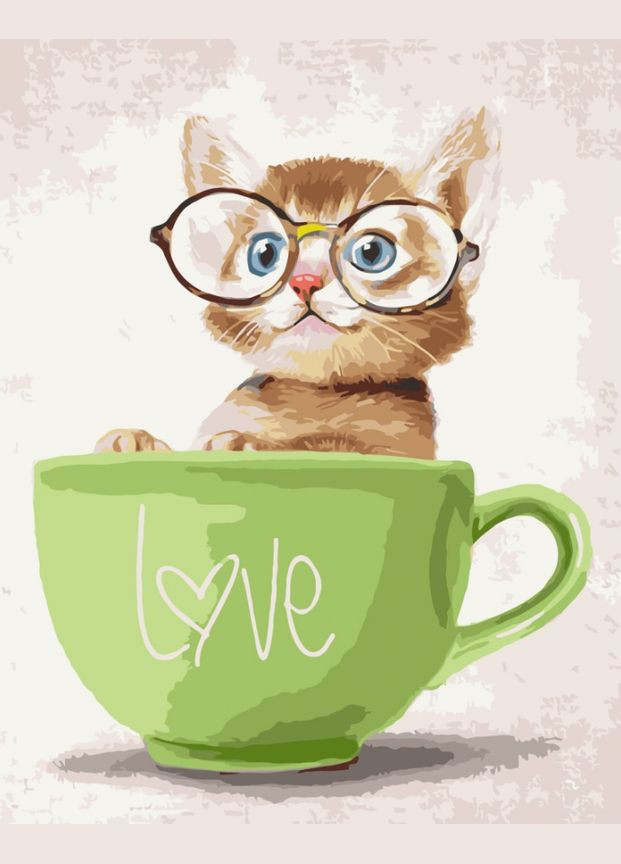 Картина по номерам Котенок в чашке 11512-AC 40х50 см. ( ) Art Craft (328945187)