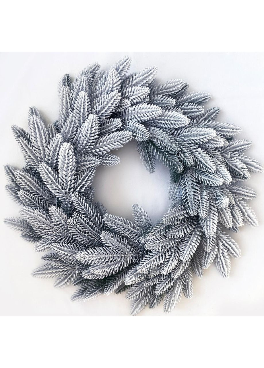Вінок хвойний різдвяний Classic литий d-50 см засніжений HVOYA (370161895)