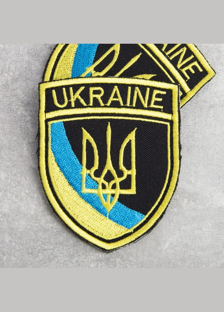 Шеврон нашивка на липучці Тризуб України UKRAINE, вишитий патч 6,5х8 см IDEIA (275869528)