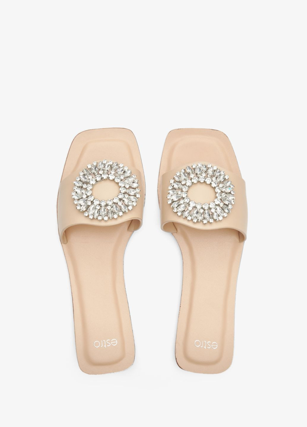 Бежевые шлепанцы, цвет бежевый Estro