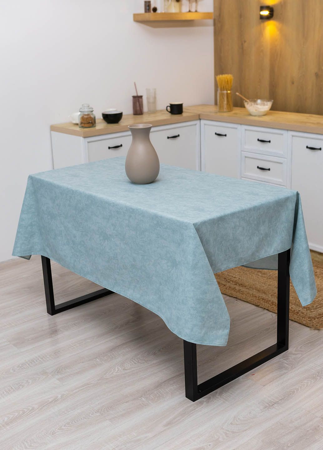 Скатерть с тефлоновым покрытием "Мрамор бирюзовый" 2.2м х 1.8м Homedec - (318747143)