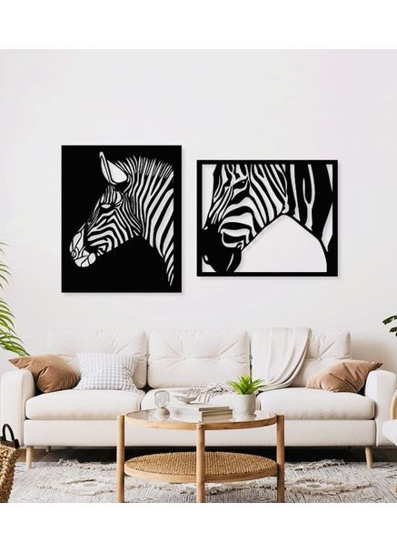Декоративное панно Зебра, картина из дерева Poleno (367952515)