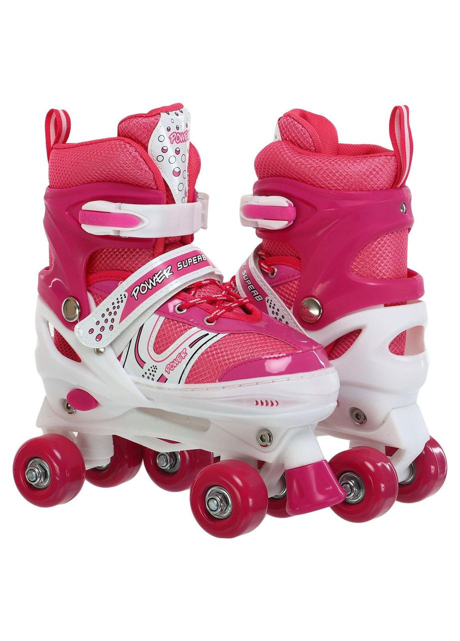 Ролики квади розсувні SK-9454 M Білий-рожевий Banwei (342111673)