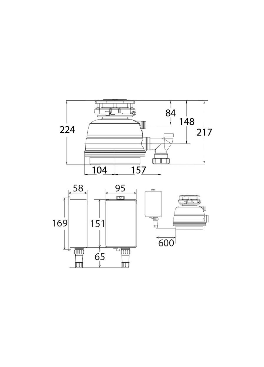 Подрібнювач харчових відходів STATUS Nett NEXT 200 Compact (352168024)