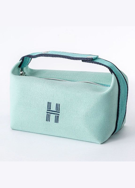 Стильна лаконічна текстильна косметичка у стилі Hermès унісекс блакитна No Brand (324796283)