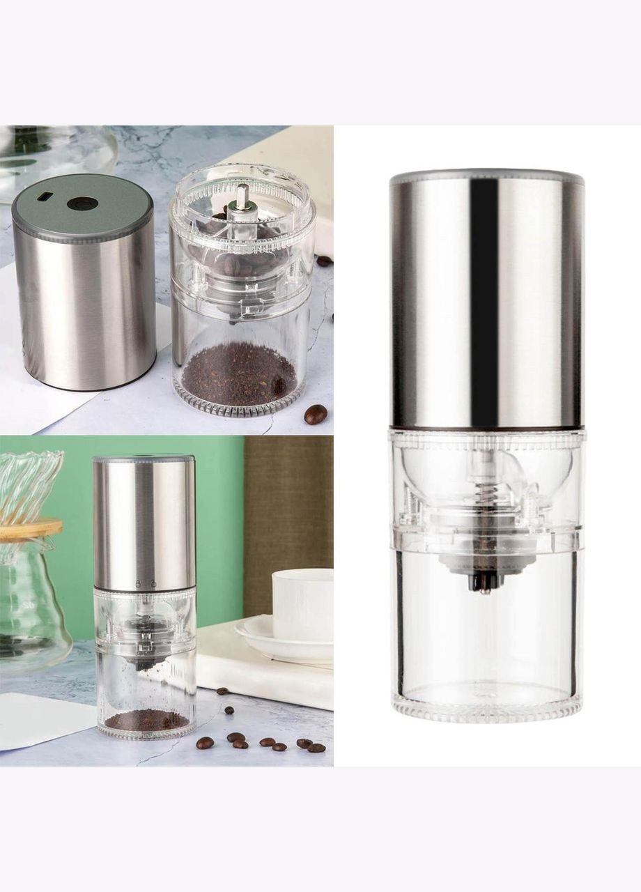 Електрична кавомолка Electric Grinder портативна Срібло (R-HB-986S-VS) iCafilas (303420741)