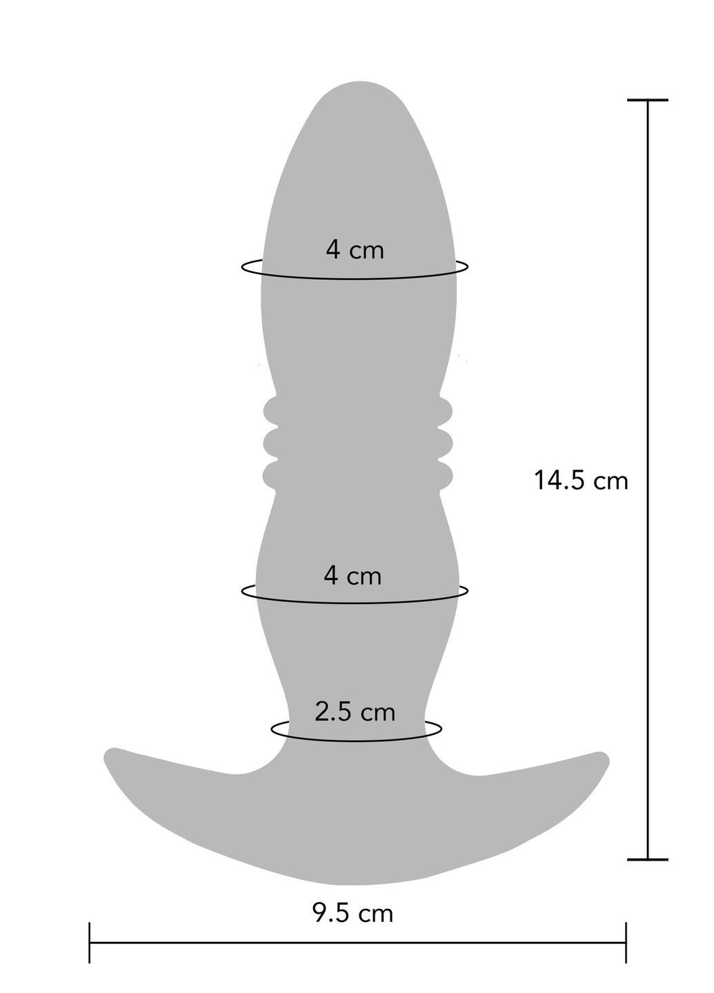 Анальная пробка с вибрацией и фрикциями The Tough, с пультом, синий Toy Joy (297648617)