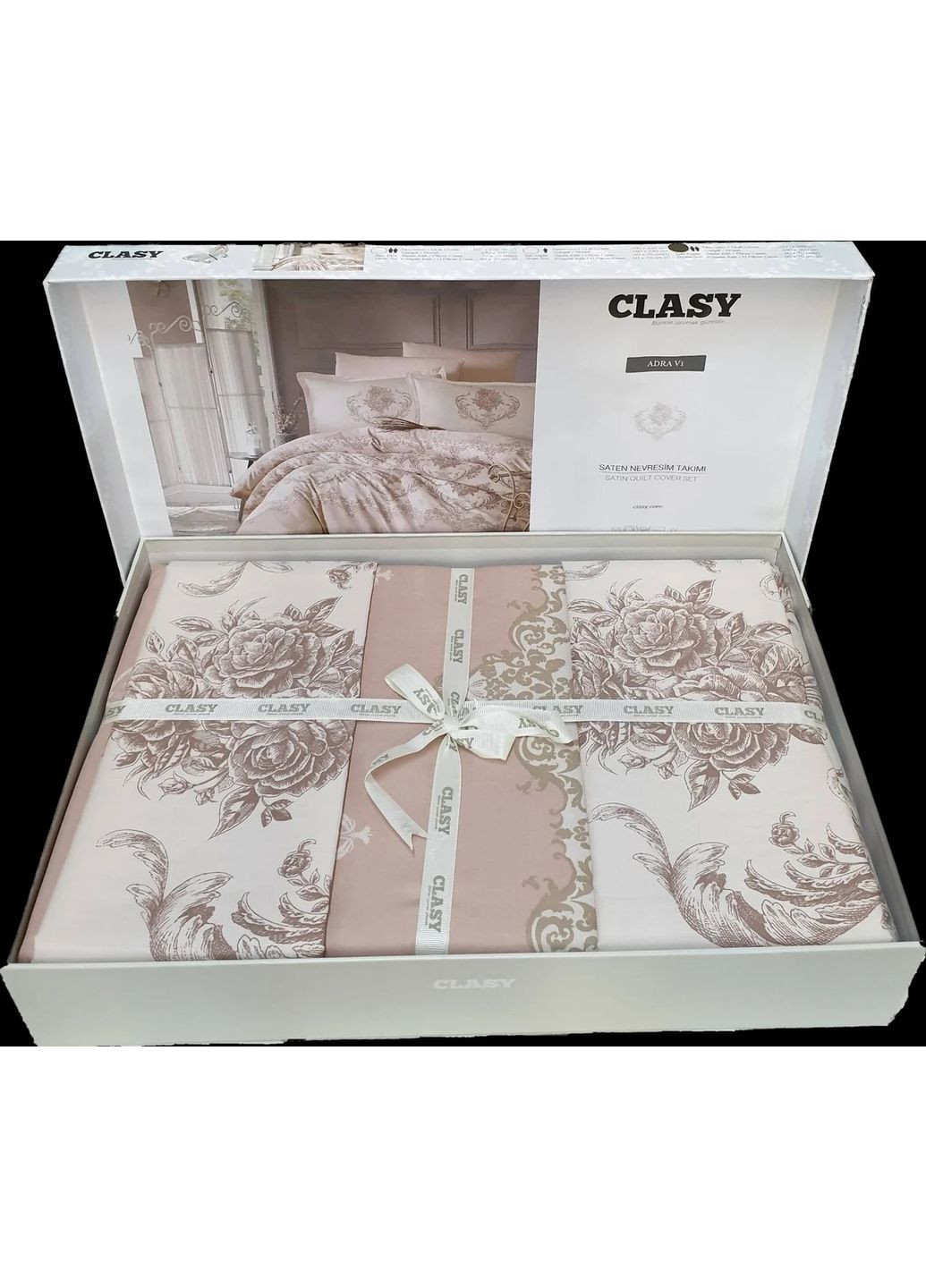 Постельное белье ARAN сатин ADRA V1 Полуторный 160х220 см Розовый 50x70 см + 70x70 см Clasy (368833428)