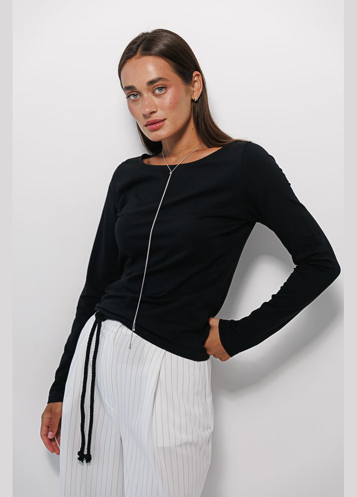 Жіночий лонгслів з широкою горловиною Arjen (300513958)