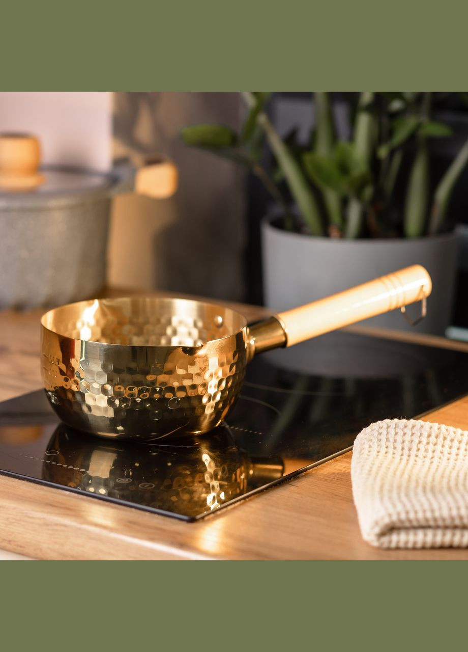 Сотейник из нержавеющей стали 1.4 л с деревянной ручкой HP-19-24-16CM Zhongjing (370708018)