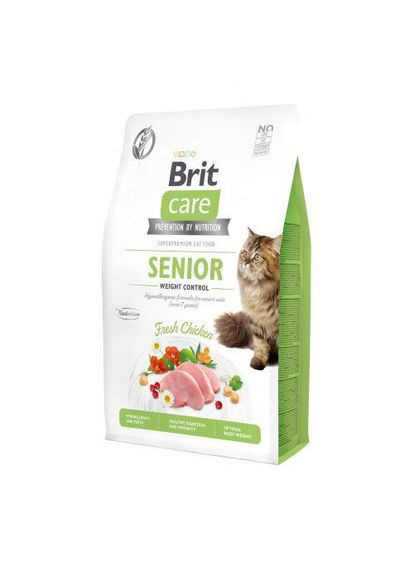 Сухой корм Cat GF Senior Weight Control для пожилых кошек с избыточным весом, курица, 2 кг (*) Brit Care (323219571)