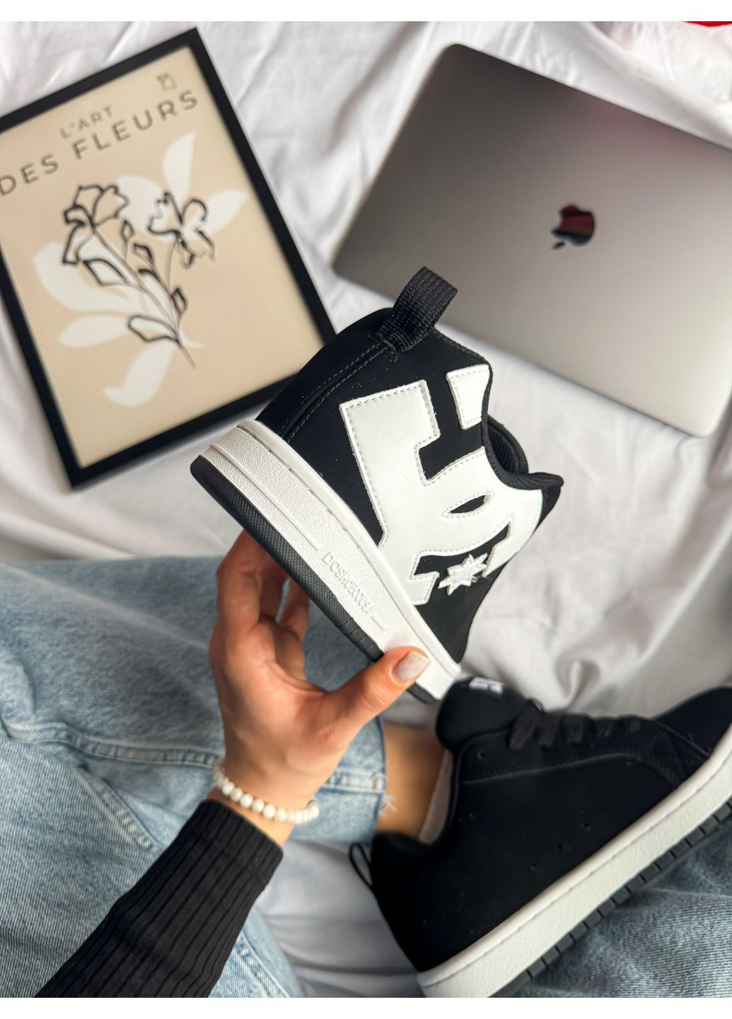 Чорно-білі Осінні кросівки чоловічі і жіночі dc shoes court graffik black white | дс шуз чорно-білі No Brand