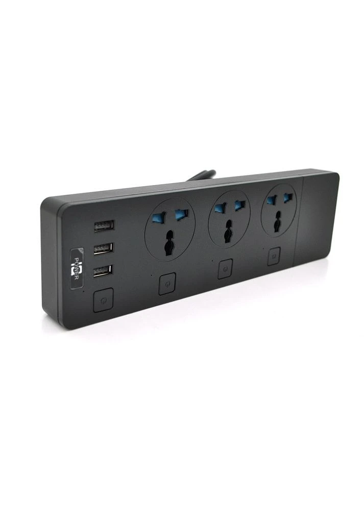 Мережевий фільтр ТВ-Т11/19740 3 розетки, 3 USB, 2 м, Black Voltronic (393549713)