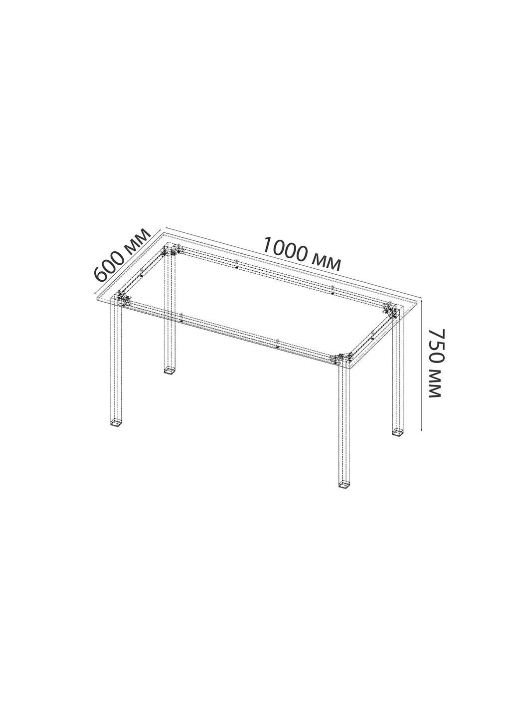 Стіл універсальний Knap 750x1000x600 Чорний метал ДСП 16 мм (FRD-106338) Ferrum-decor (369401447)