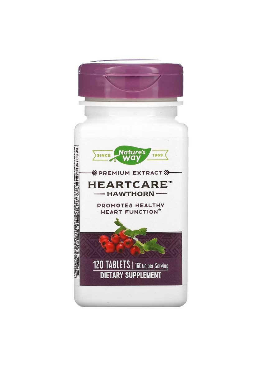 Глід, 80 мг, HeartCare, Hawthorn,, 120 таблеток Nature's Way (322741244)
