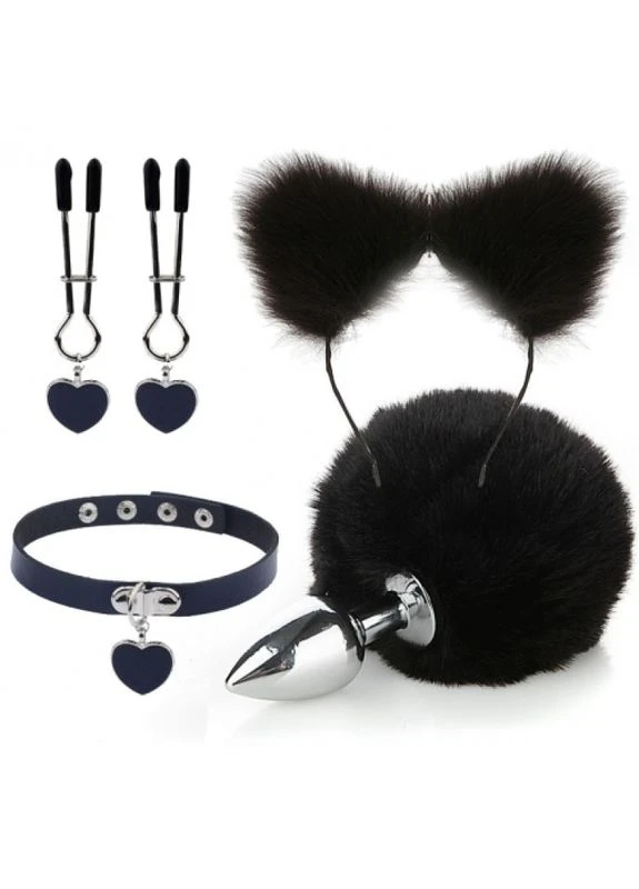 Черный нежный бдсм комплект Fur Sexy Kit Bdsm4u (381404473)