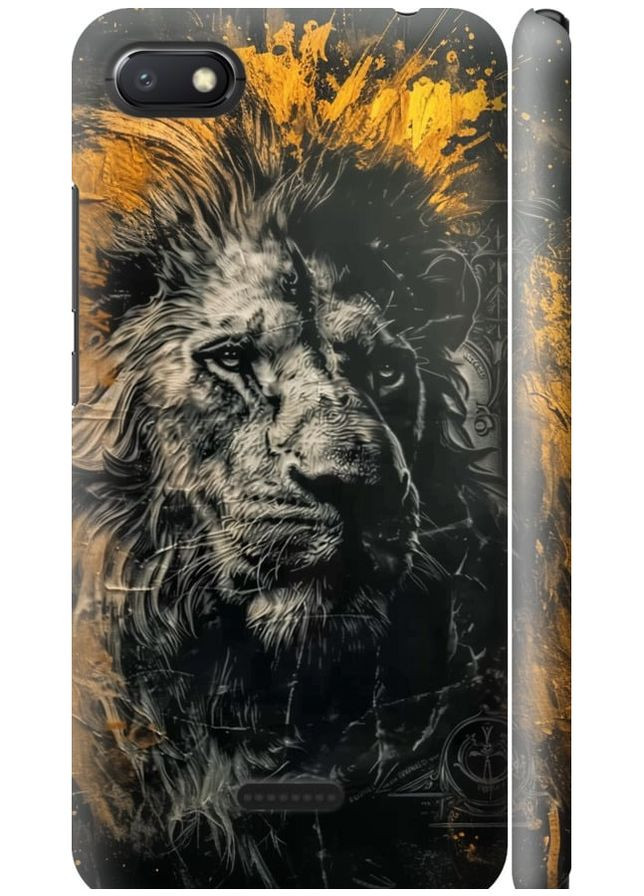 3D пластиковый матовый чехол 'Лев в золотых красках' для Endorphone Xiaomi Redmi 6A (297662660)