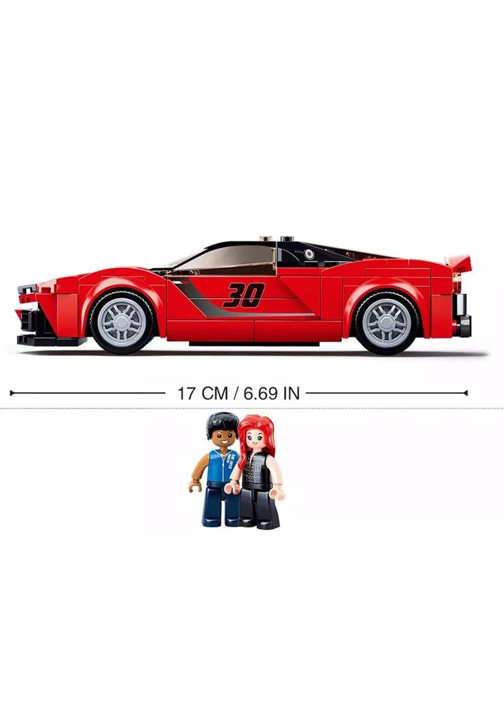 Конструктор Model Bricks Гоночная машина красная 262 дет (M38-B0955) Sluban (346998917)