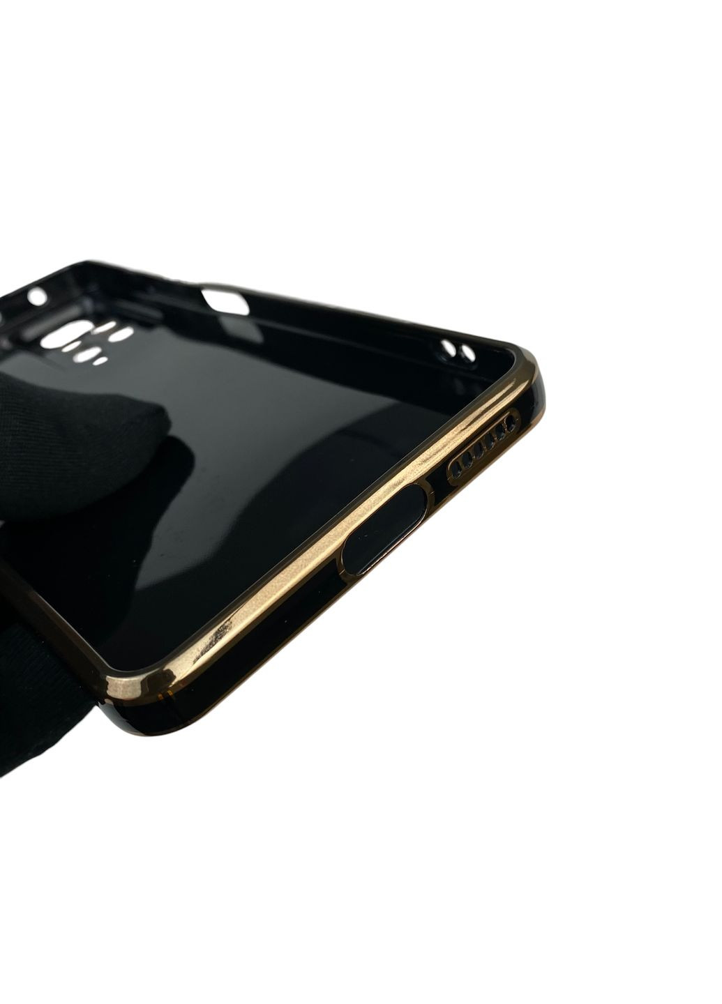 Чехол для Redmi Note 11 Pro 4G с кольцом-подставкой с золотой окантовкой на редми нот 11 про черный gs1 Xiaomi (366233352)