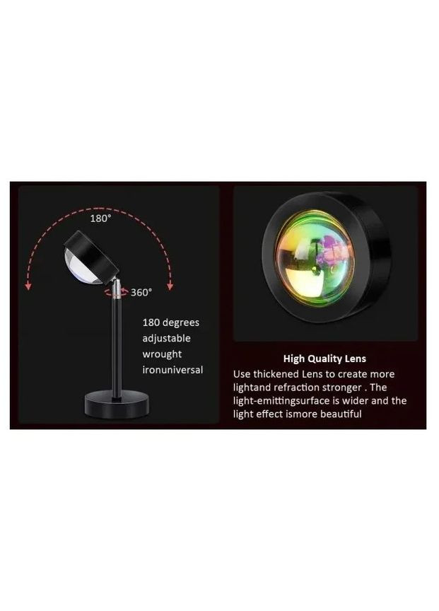 Лампа захід сонця, захід сонця лампа, захід сонця проекційна лампа, світанок нічник, відео світло для тік ток з пультом No Brand (315355058)