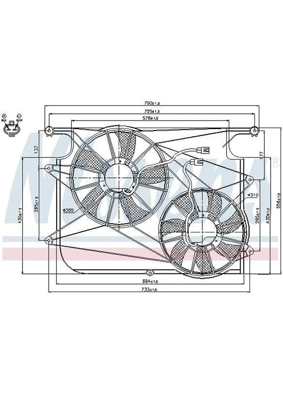 Вентилятор радіатора OPEL ANTARA 2.0 D 06- 85610-ua Nissens (366182894)
