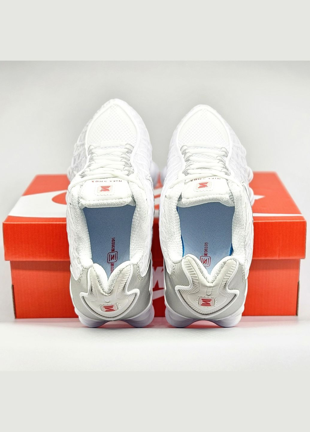 Білі Осінні кросівки чоловічі і жіночі nike shox tl white | найк шокс тл білі No Brand