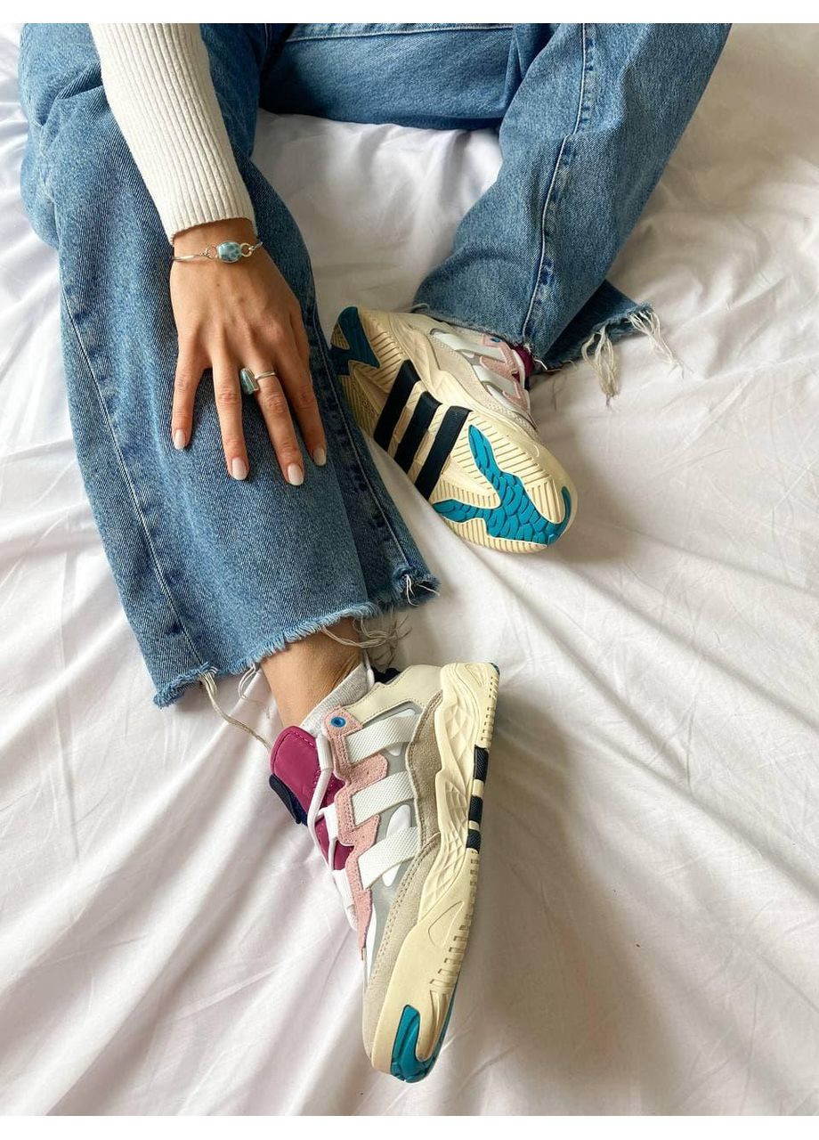 КРОССОВКИ ЖЕНСКИЕ ADIDAS NITEBALL BEIGE BORDO BLACK BLUE АДИДАС НАЙТБОЛ No Brand чёрные демисезоны (369389460)