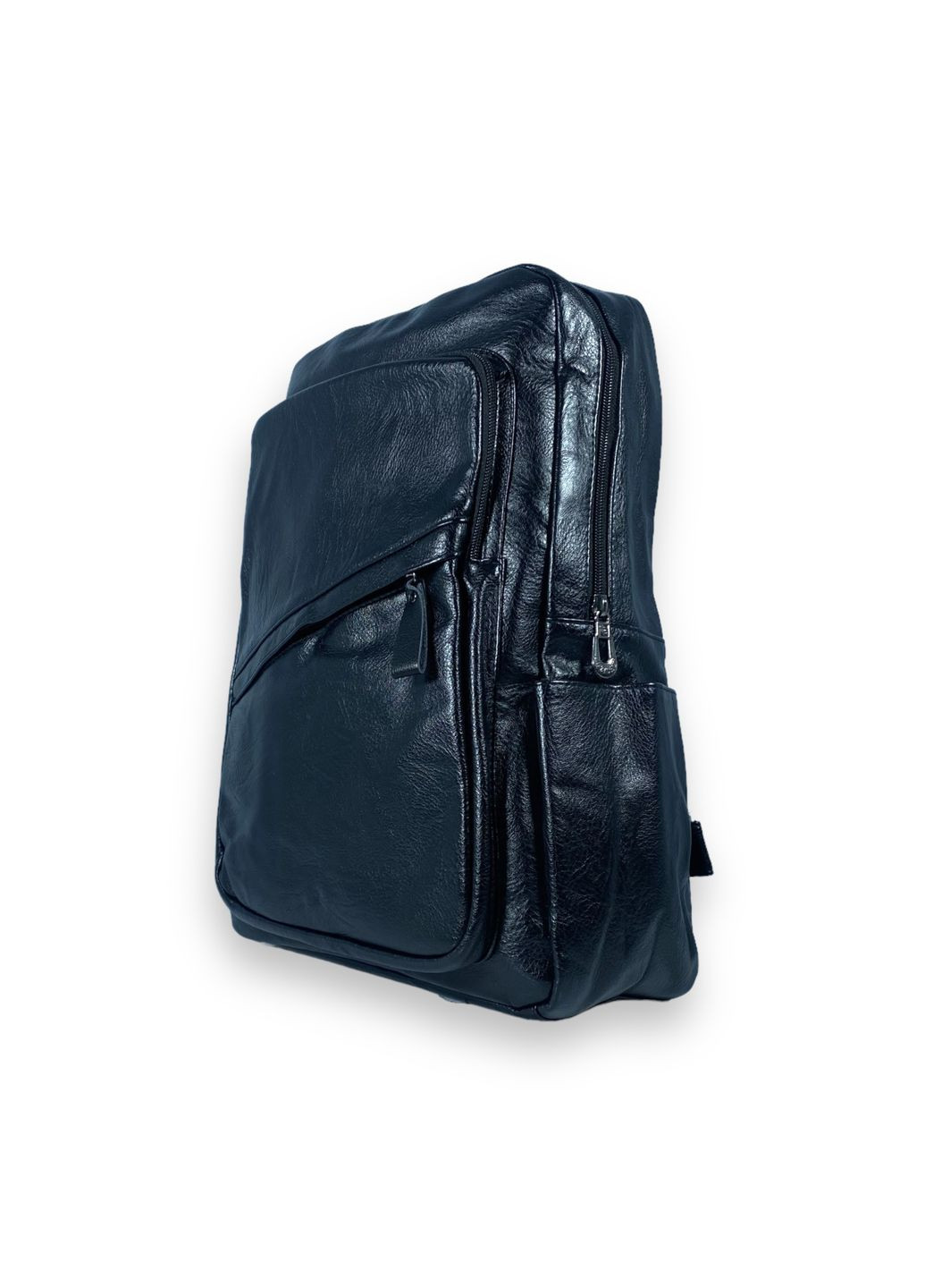 Міський рюкзак з екошкіри, 20 л, 1 відділ, 2 фронтальні кишені, бокові кишені, розмір: 40*30*15 см, чорний Jiapeng (284337895)