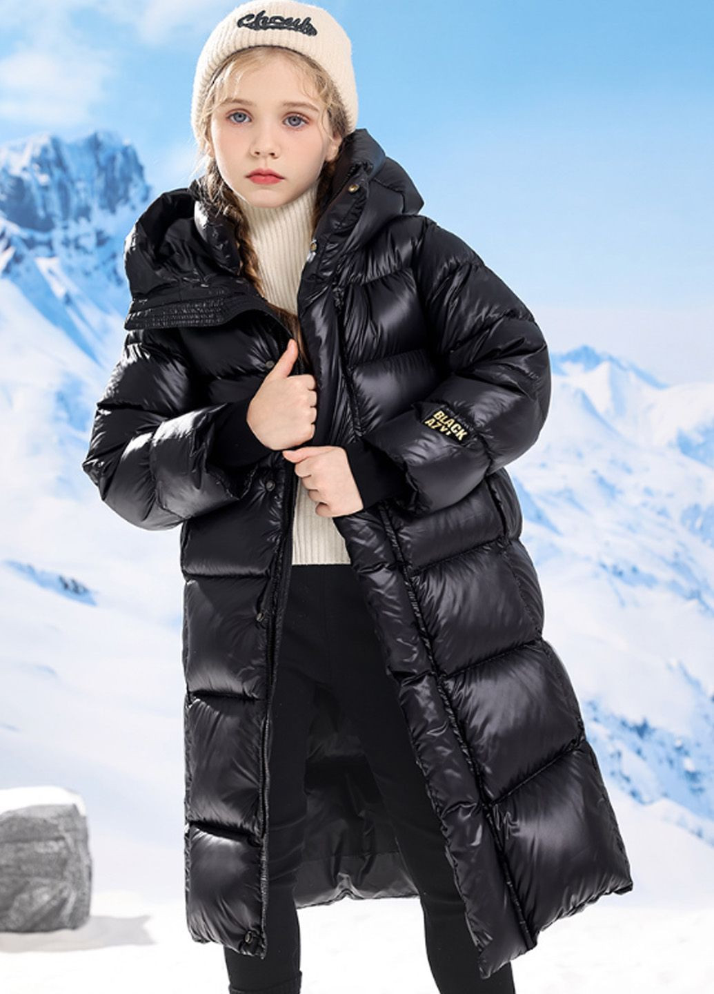 Чорне зимнє Пальто No Brand