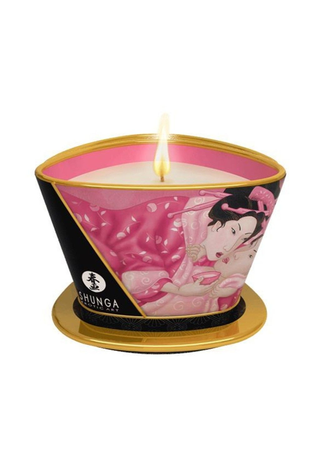 Масажна свічка Massage Candle Rose Petals 170 мл з афродизіаками для інтимного масажу Shunga (298748175)