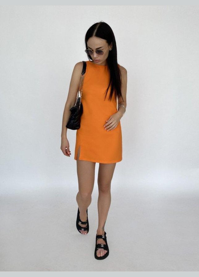 Оранжевое женское платье hanaka orange s No Brand