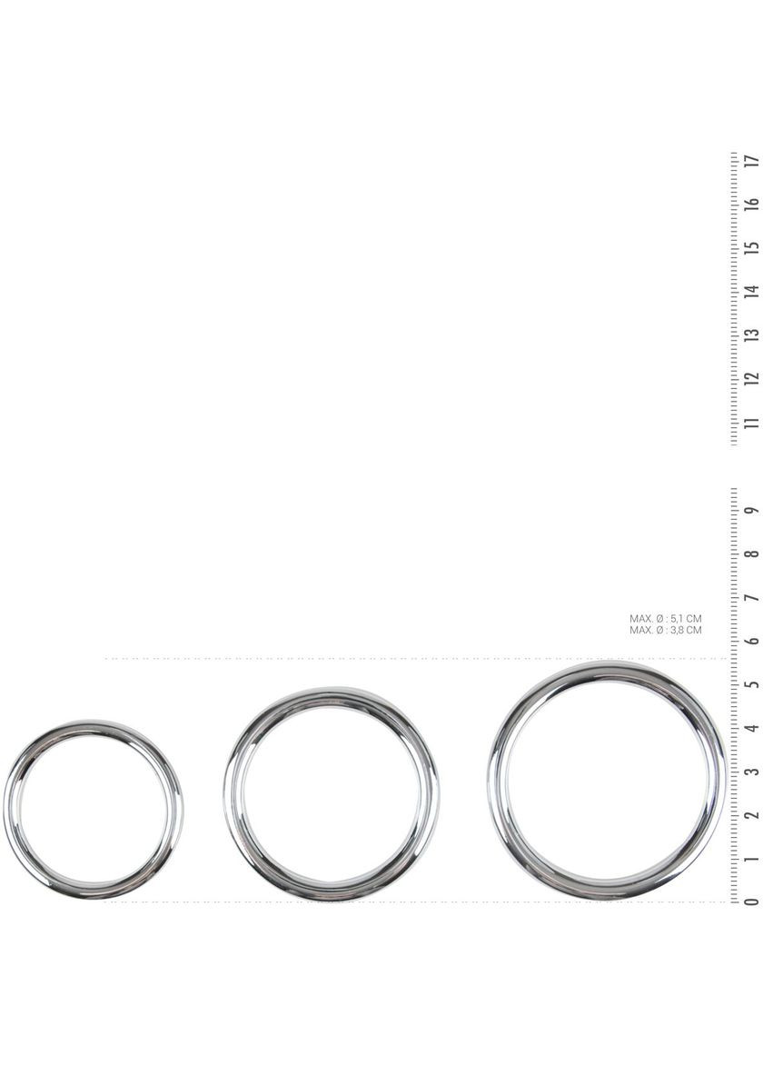Набор металлических эрекционных колец Cock/Ball Ring & Glans Ring Set - CherryLove Sinner Gear Unbendable (282960587)