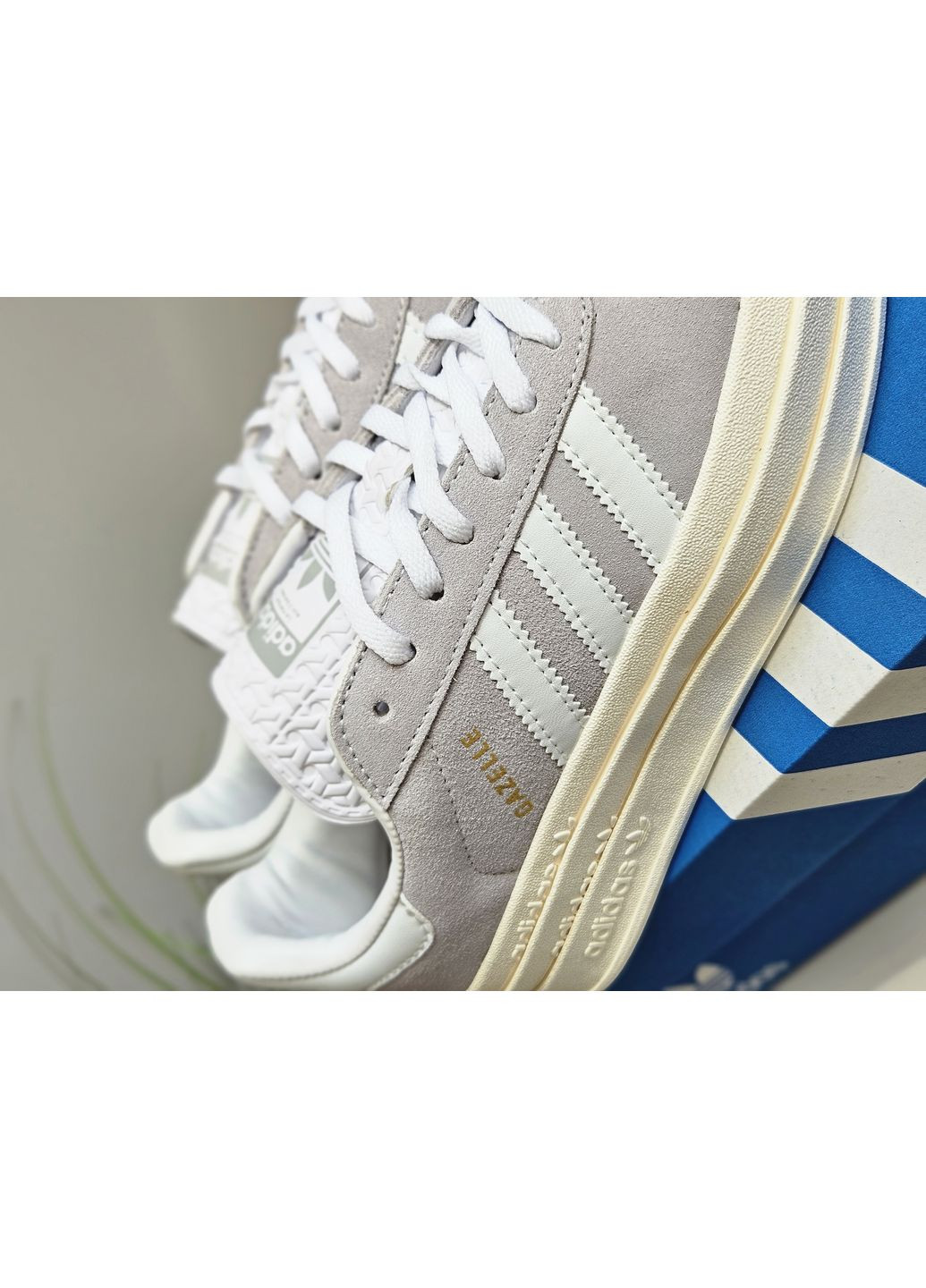 Кроссовки женские Adidas Gazelle Bold Platform Grey White | Адидас Газель серые No Brand серые демисезоны (363026431)