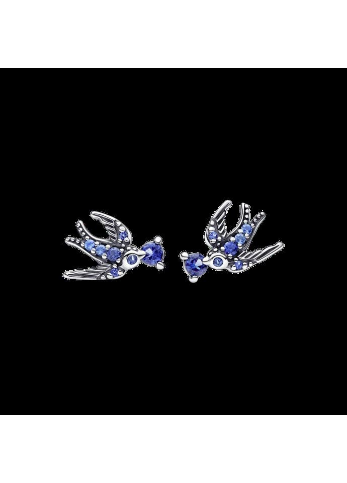 Срібні сережки Пандора кульчики "Блискуча ластівка" 292568C01 Kabluchka (355344636)