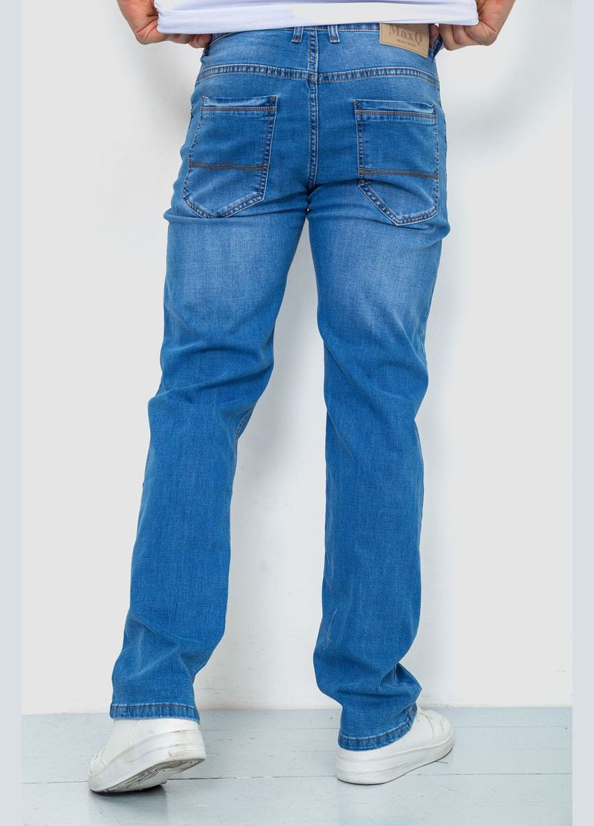 Голубые демисезонные прямые джинсы мужские с потёртостями, 244r22-784 Ager