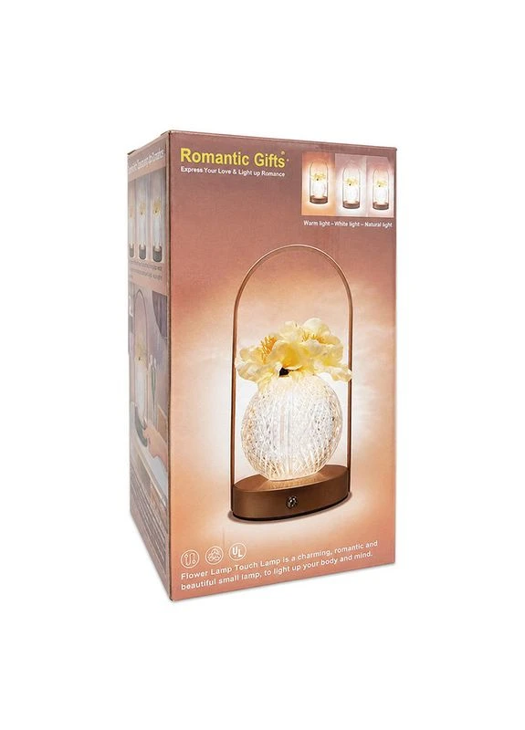 Настольная лампа LED ночник Rose Crystal KNXSTD01 Peach светильник в форме букета роз в колбе 5 шт. Lesko (401804574)