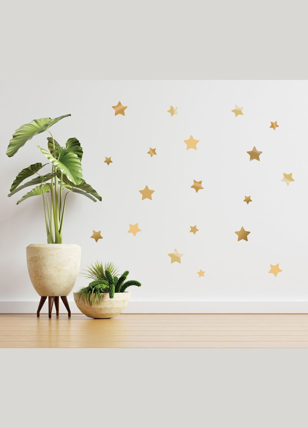 Наклейка "Зірки, набір" дзеркальні золото, розмір листа 390х450 мм Zatarga (325881740)