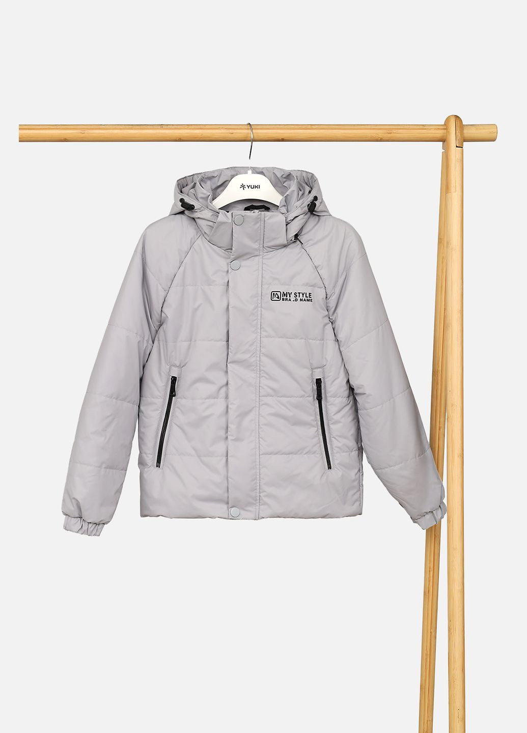 Світло-сіра демісезонна куртка для хлопчика колір світло-сірий цб-00268708 My Fashion
