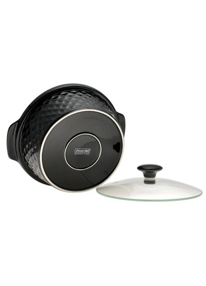 Мармит керамический KM-6427 33х28.5х10 см 3.5 л черный Kamille (324623877)