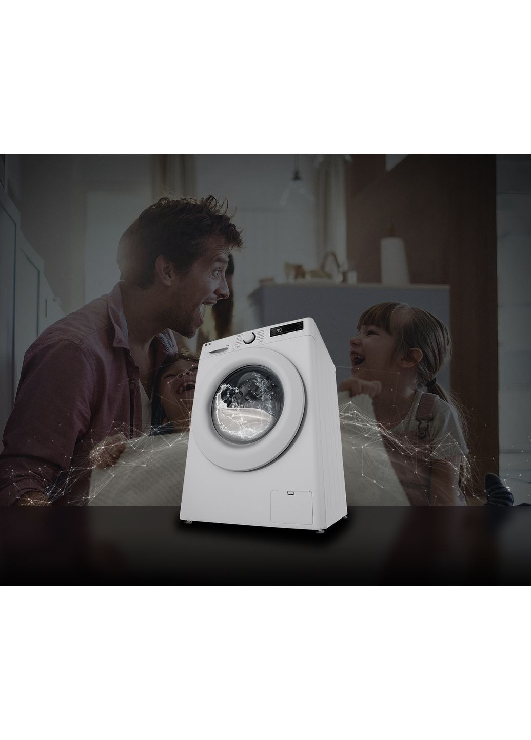 Пральна машина фронтальна, 10кг, 1400, A, 57см, дисплей, пара, інвертор, білий LG (366831945)