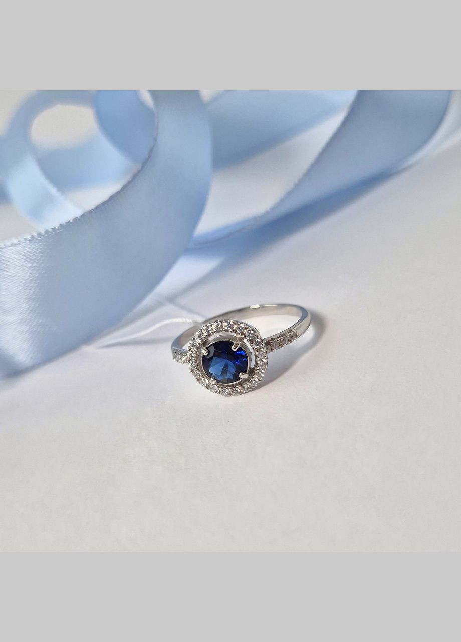 Срібна каблучка з Синім каменем 16.5 розмір срібло 925 проби Родоване 81078с 2.27г No Brand (316323678)