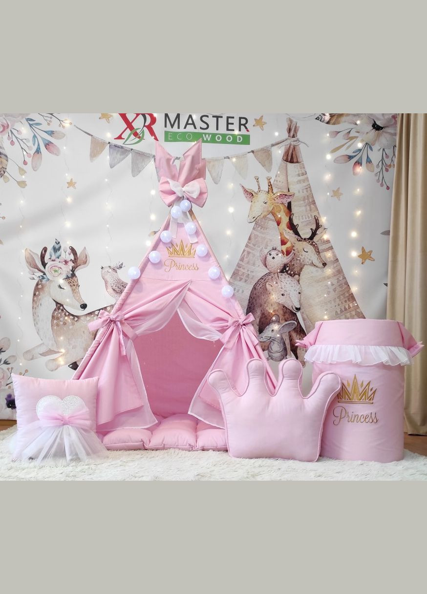 Вигвам Принцесса с ковриком БОН БОН + корзина для игрушек. Полный комплект! No Brand (316256810)